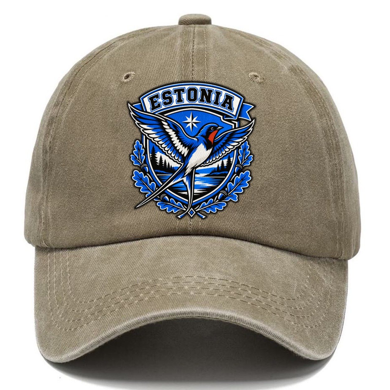 Estonia Retro Badge Country Logos Classic Cap – Warm Sand