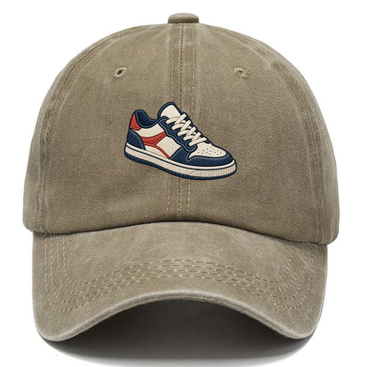 Low Top Court Sneaker Tiny Solo Marks Classic Cap – Warm Sand