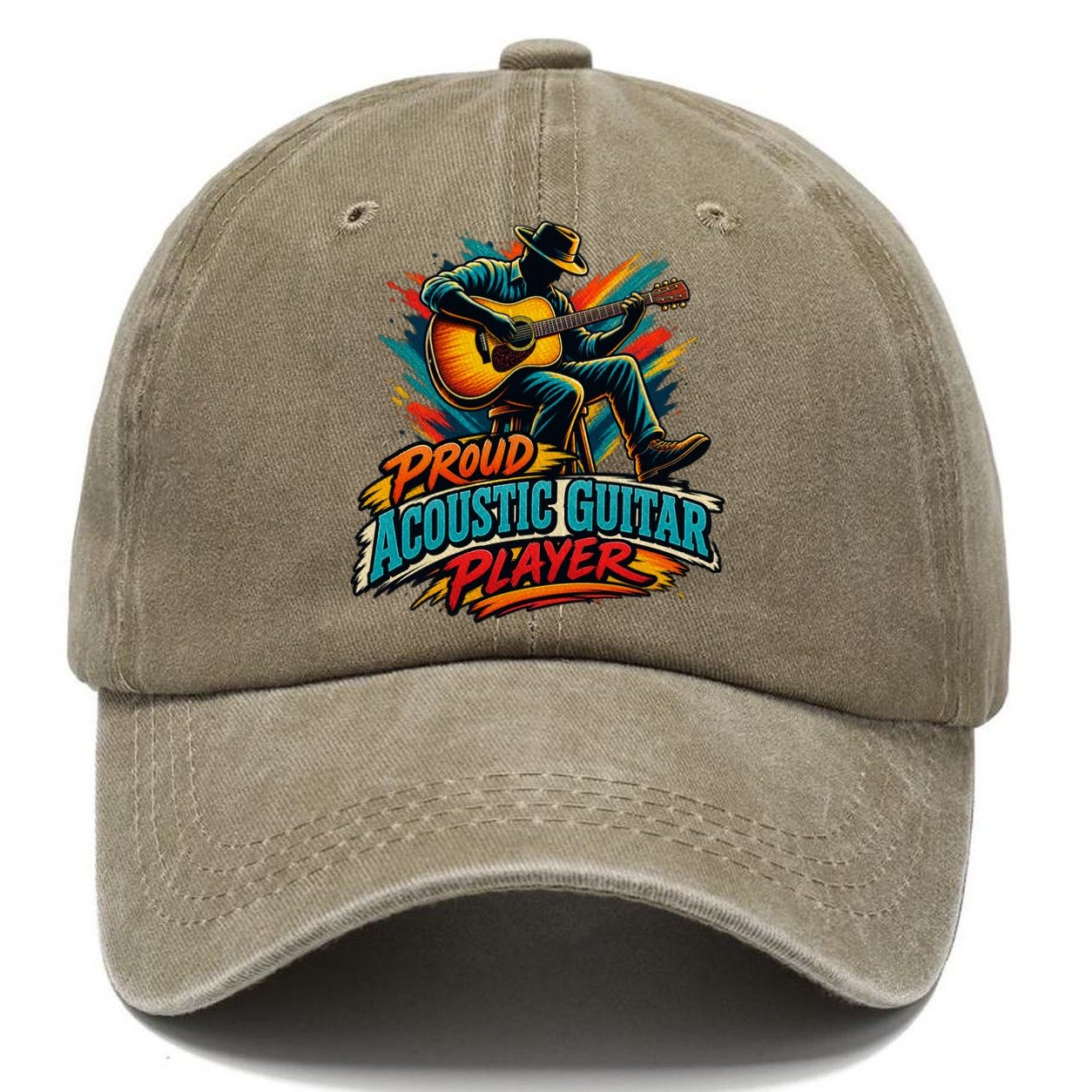 Proud Acoustic Guitar Player Music Instruments Classic Cap – Warm Sand