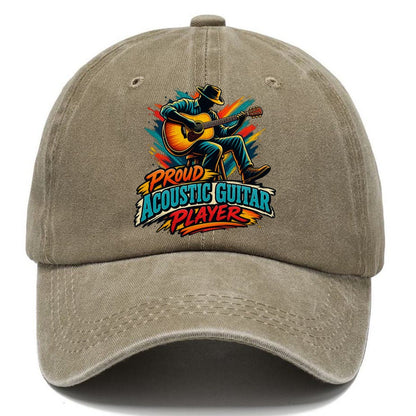 Proud Acoustic Guitar Player Music Instruments Classic Cap – Warm Sand