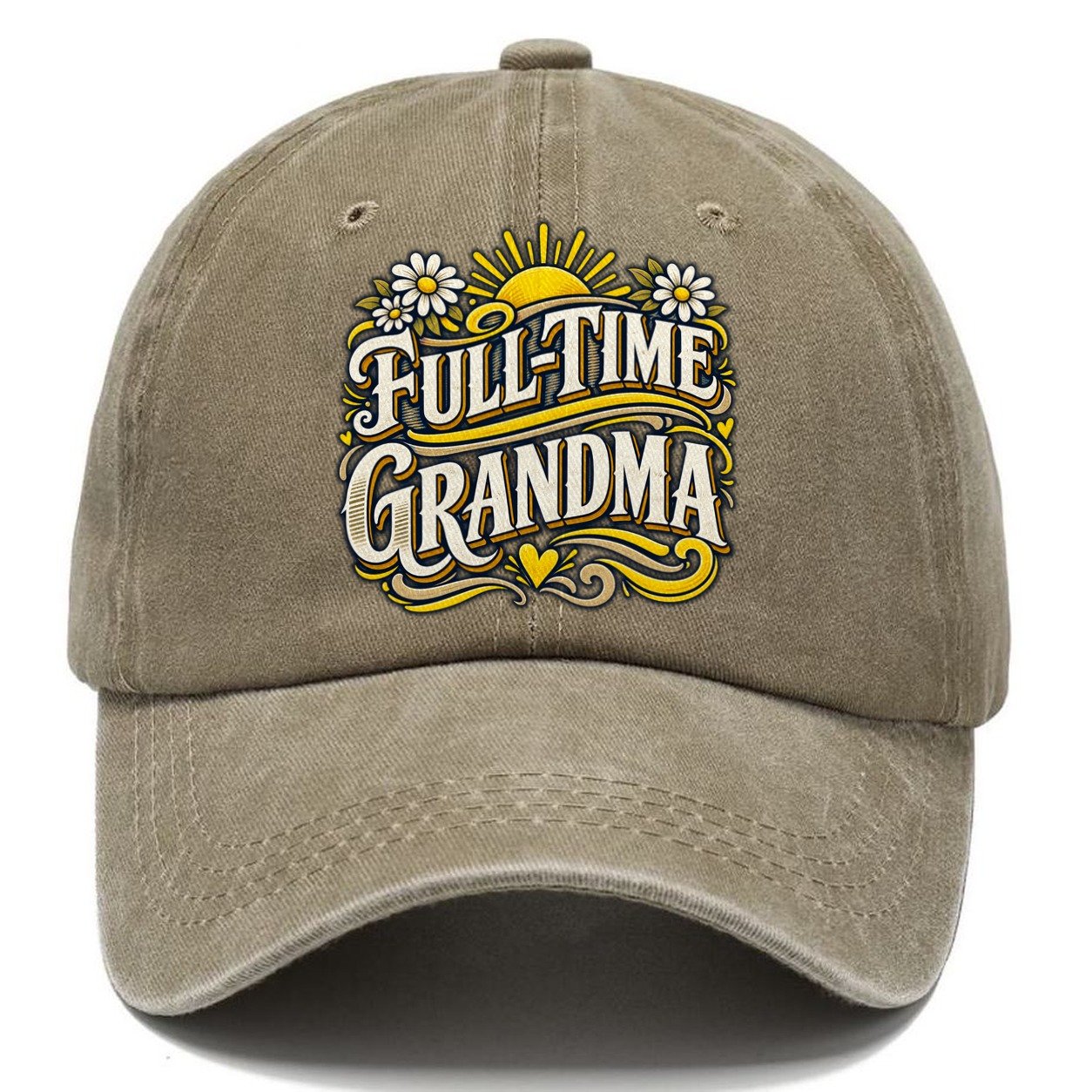 Full Time Grandma Retired Living Classic Cap – Warm Sand