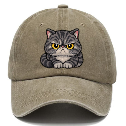 Exotic Shorthair Grumpy Sit Peeking Cats Classic Cap – Warm Sand