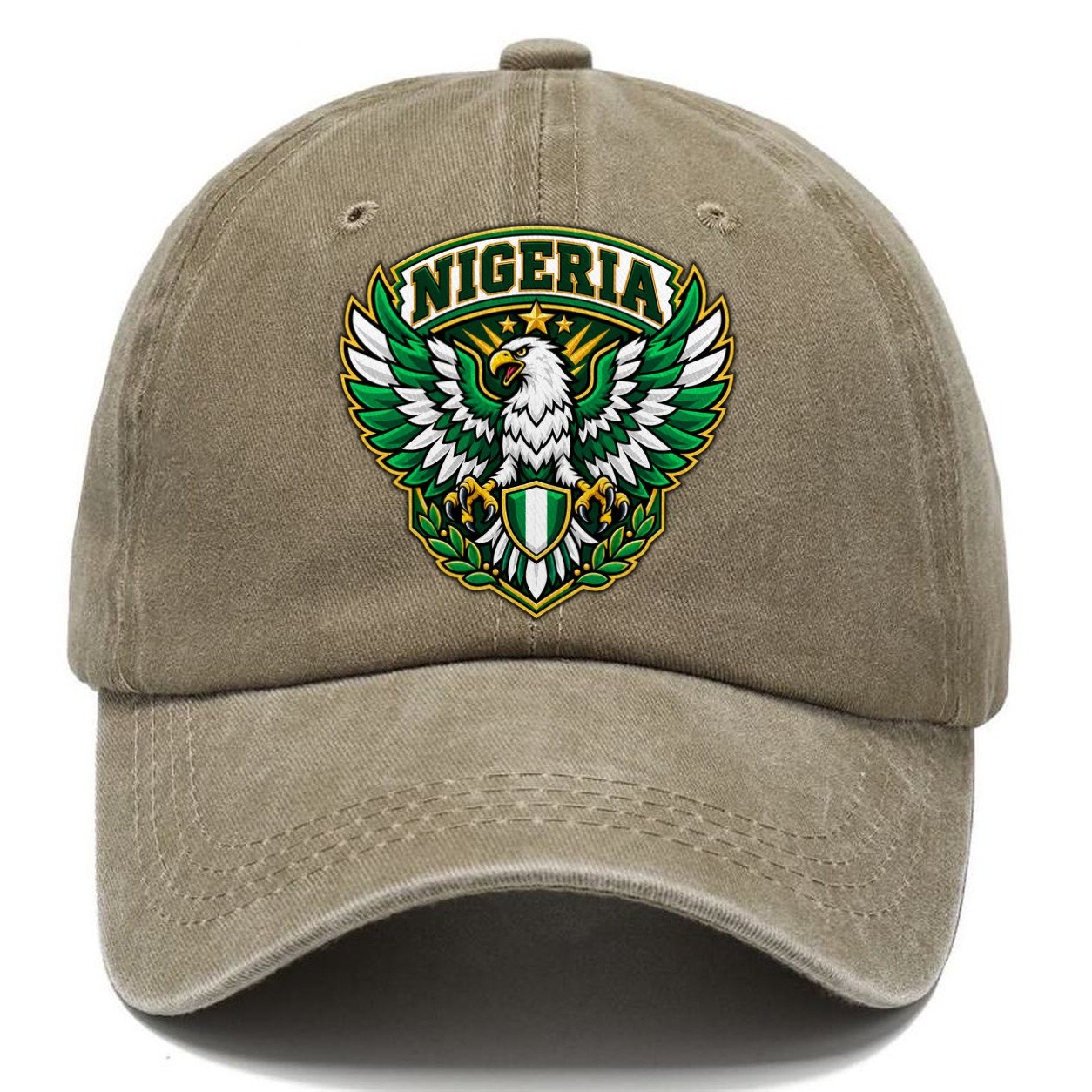 Nigeria Retro Badge Country Logos Classic Cap – Warm Sand