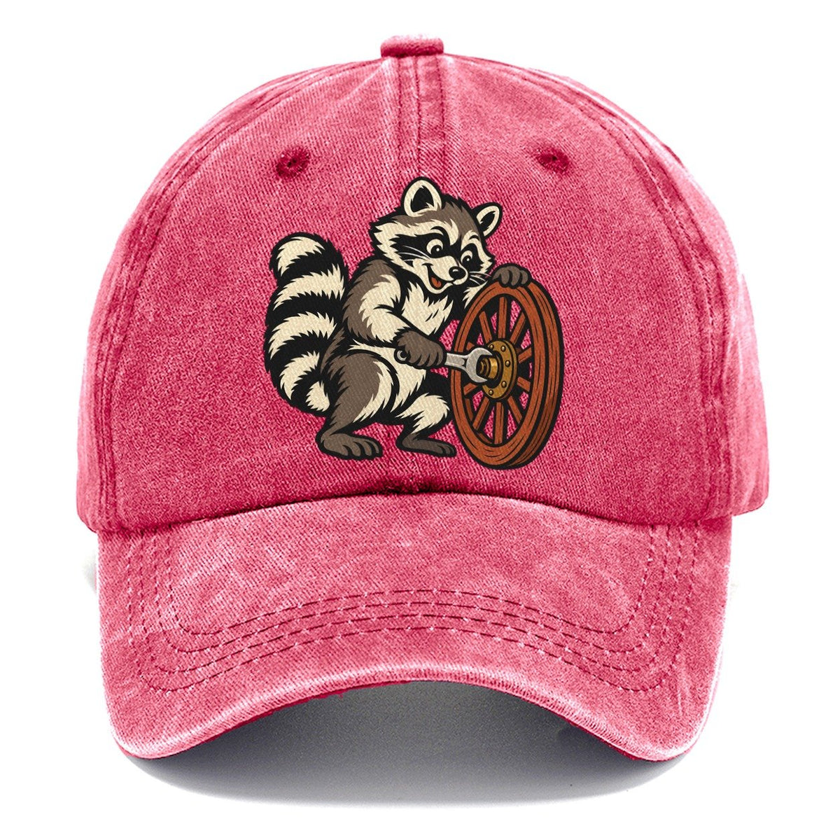 Raccoon Roadside Mechanic Sundown Familiars Classic Cap – Pomegranate Blush