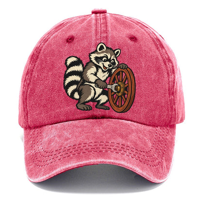 Raccoon Roadside Mechanic Sundown Familiars Classic Cap – Pomegranate Blush