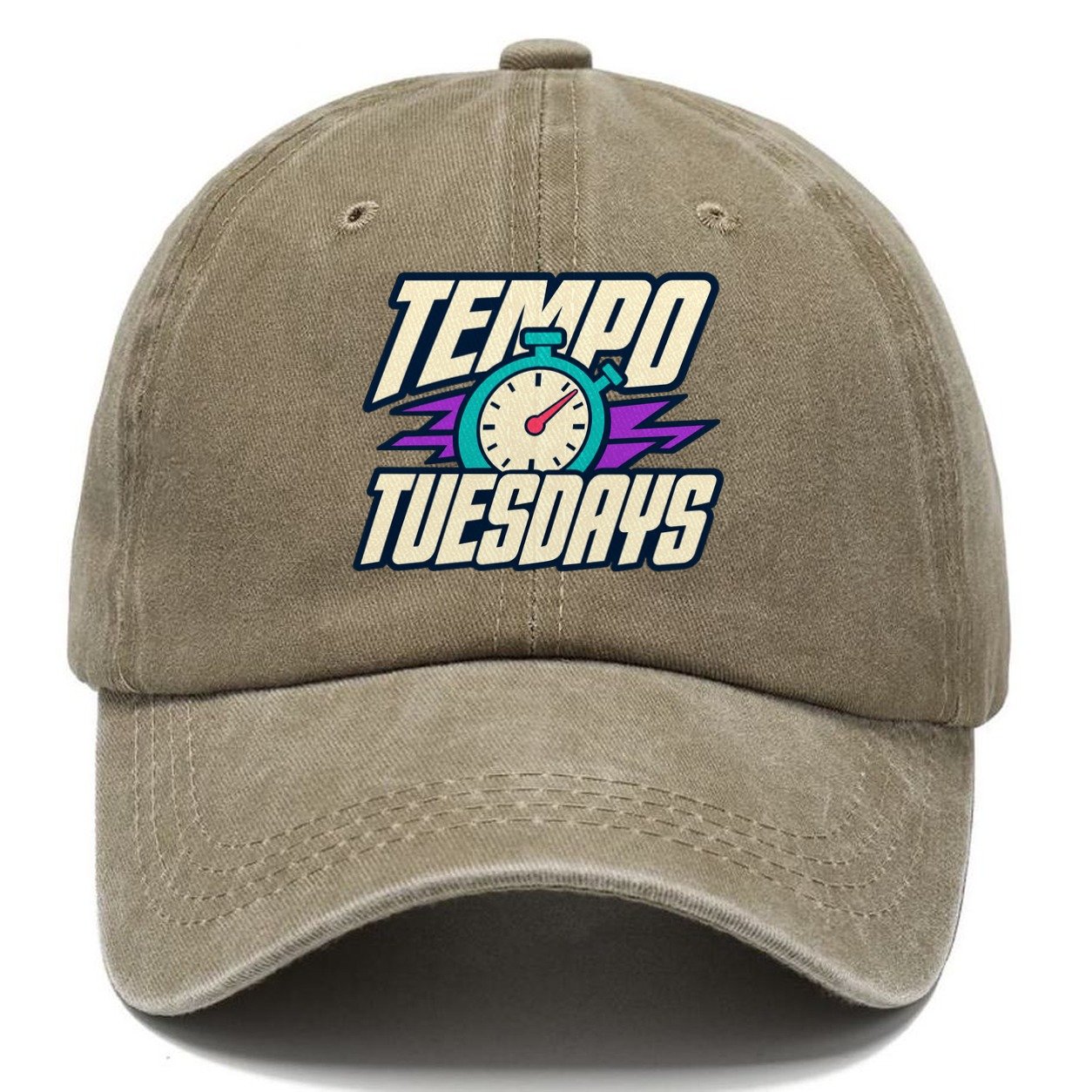 Tempo Tuesdays 90S Running Clubs Classic Cap – Warm Sand