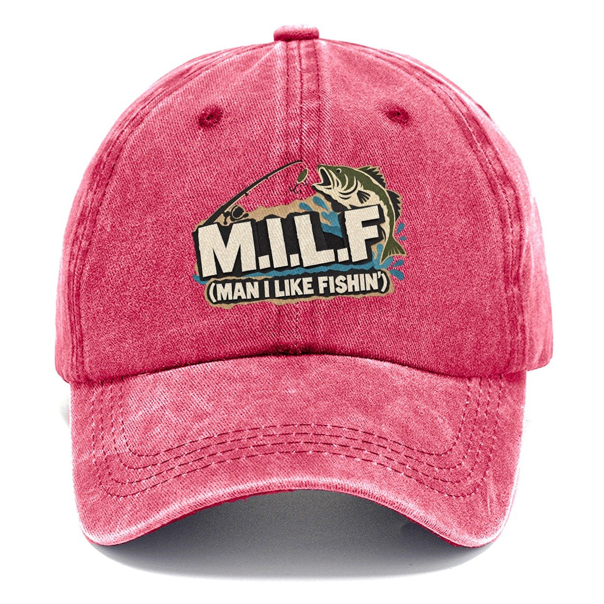 M.I.L.L.F. Man I Like Fishin' Classic Cap – Pomegranate Blush