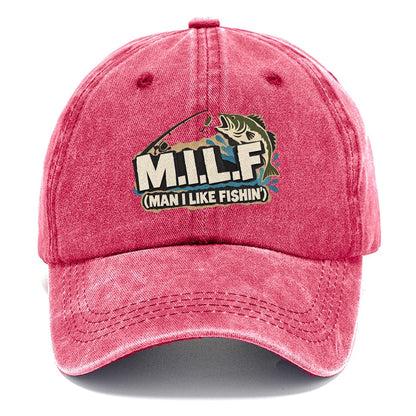 M.I.L.L.F. Man I Like Fishin' Classic Cap – Pomegranate Blush