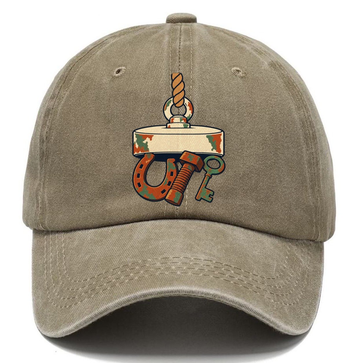 What The Rope Brought Up Treasure Hunting Classic Cap – Warm Sand