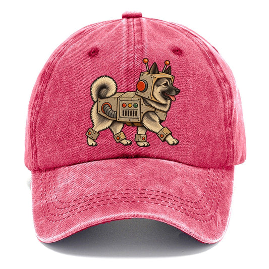 One Norwegian Elkhound In Halloween Costume Robot Costume With Boxy Cardboard Style Plating Halloween Dog Parade Classic Cap – Pomegranate Blush