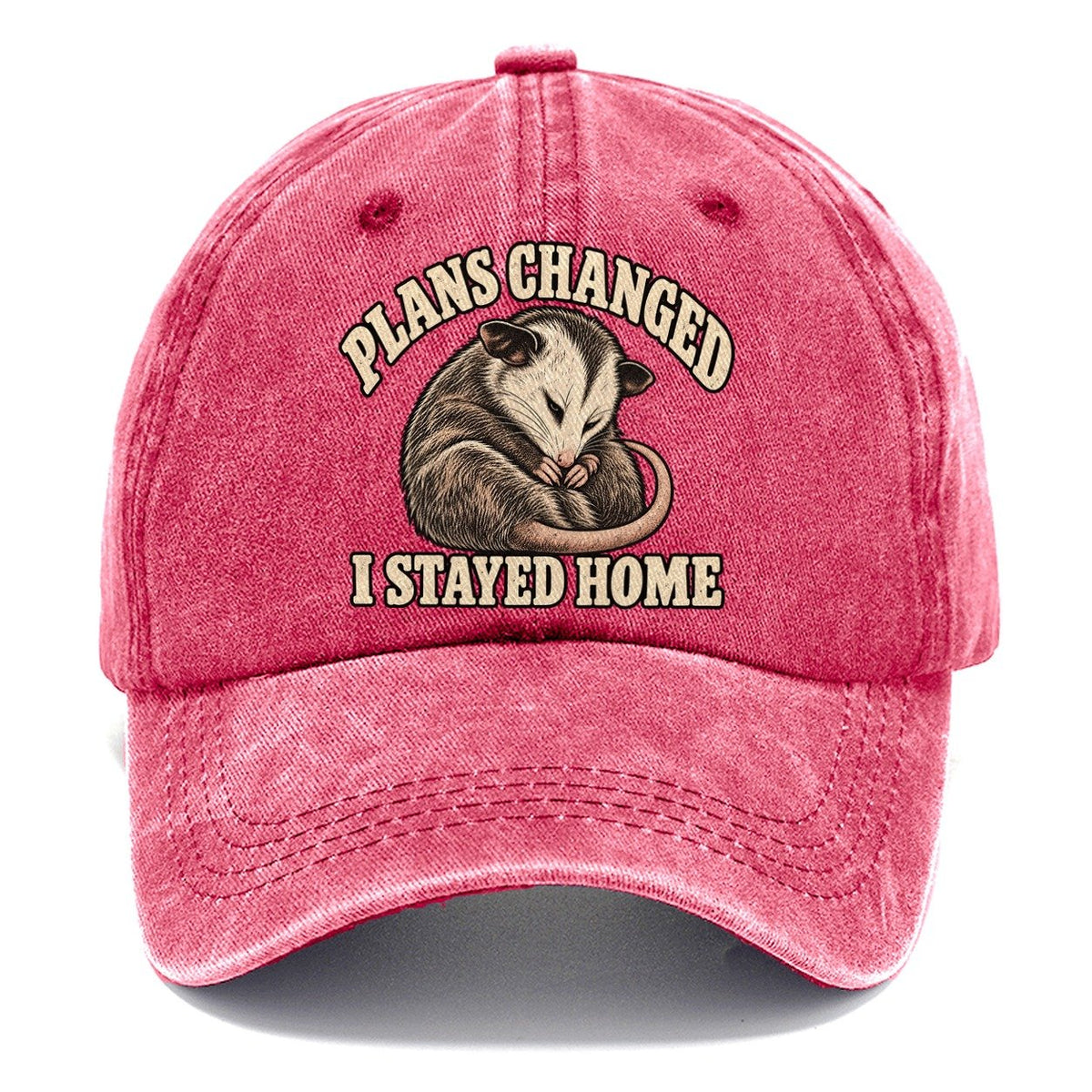 Opossum Staying Home Character Club Classic Cap – Pomegranate Blush
