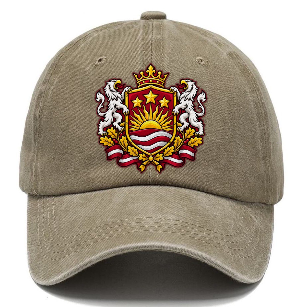 Latvia Heraldic Crest Country Logos Classic Cap – Warm Sand