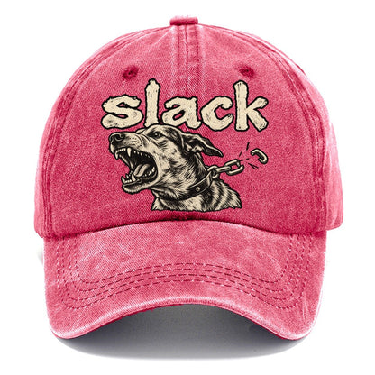 A Dog Head Straining Forward Against A Chain That Has Just Snapped Bark For Me Classic Cap – Pomegranate Blush