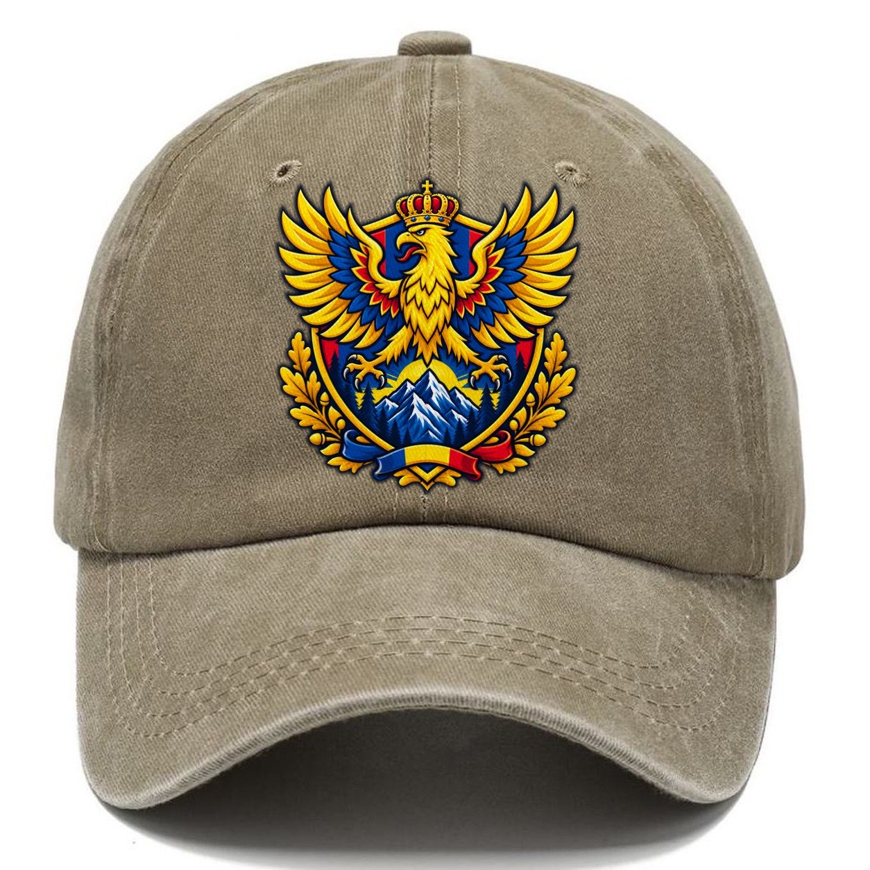 Romania Heraldic Crest Country Logos Classic Cap – Warm Sand