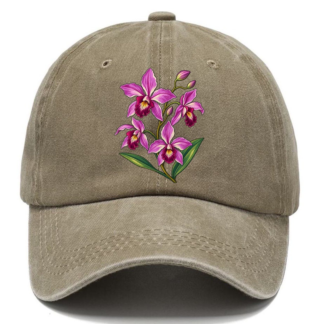 Queensland Cooktown Orchid Australia Cultural Icons Classic Cap – Warm Sand