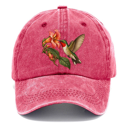 Hummingbird Trumpet Blossom Character Club Classic Cap – Pomegranate Blush
