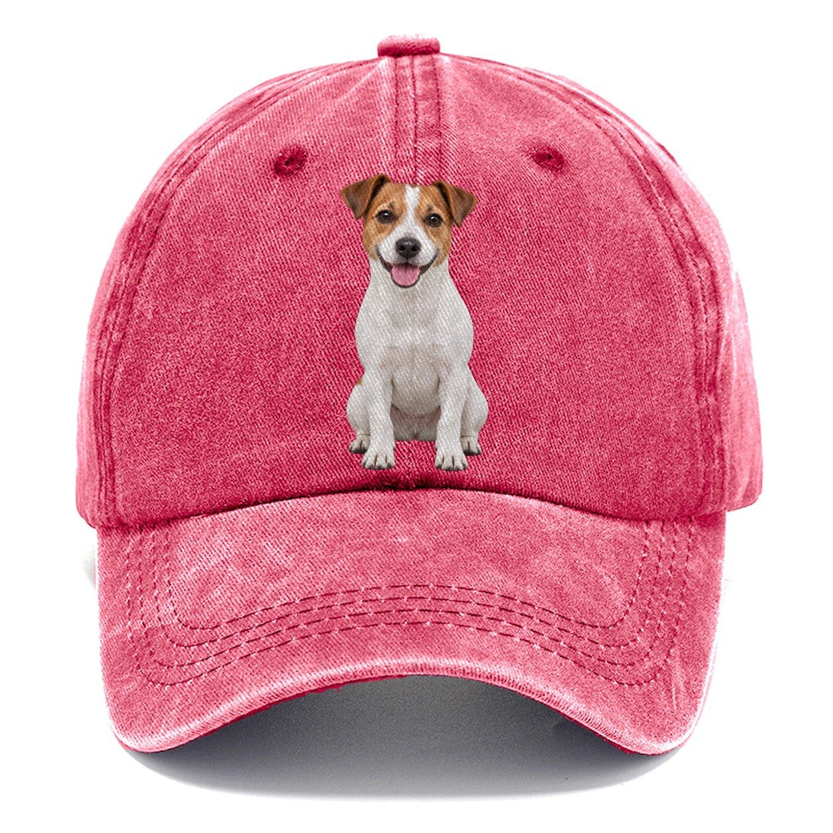 Jack Russell Terrier Sitting Top Breeds Classic Cap – Pomegranate Blush