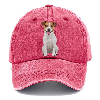 Jack Russell Terrier Sitting Top Breeds Classic Cap – Pomegranate Blush