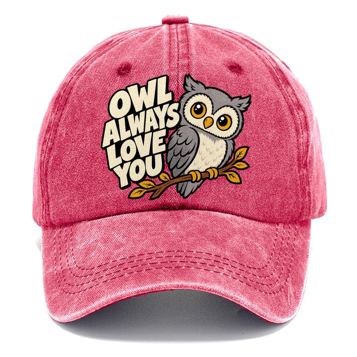 Pop Art Owl Animal Puns Classic Cap – Pomegranate Blush