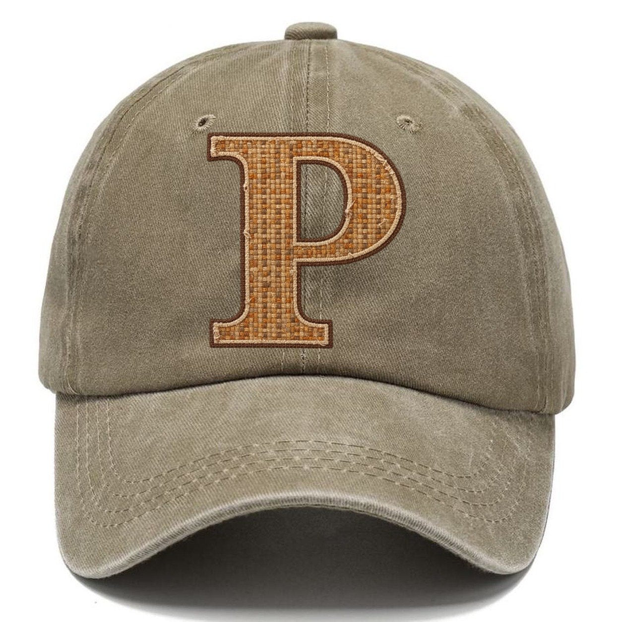 Woven Tweed P Monogram Classic Cap – Warm Sand