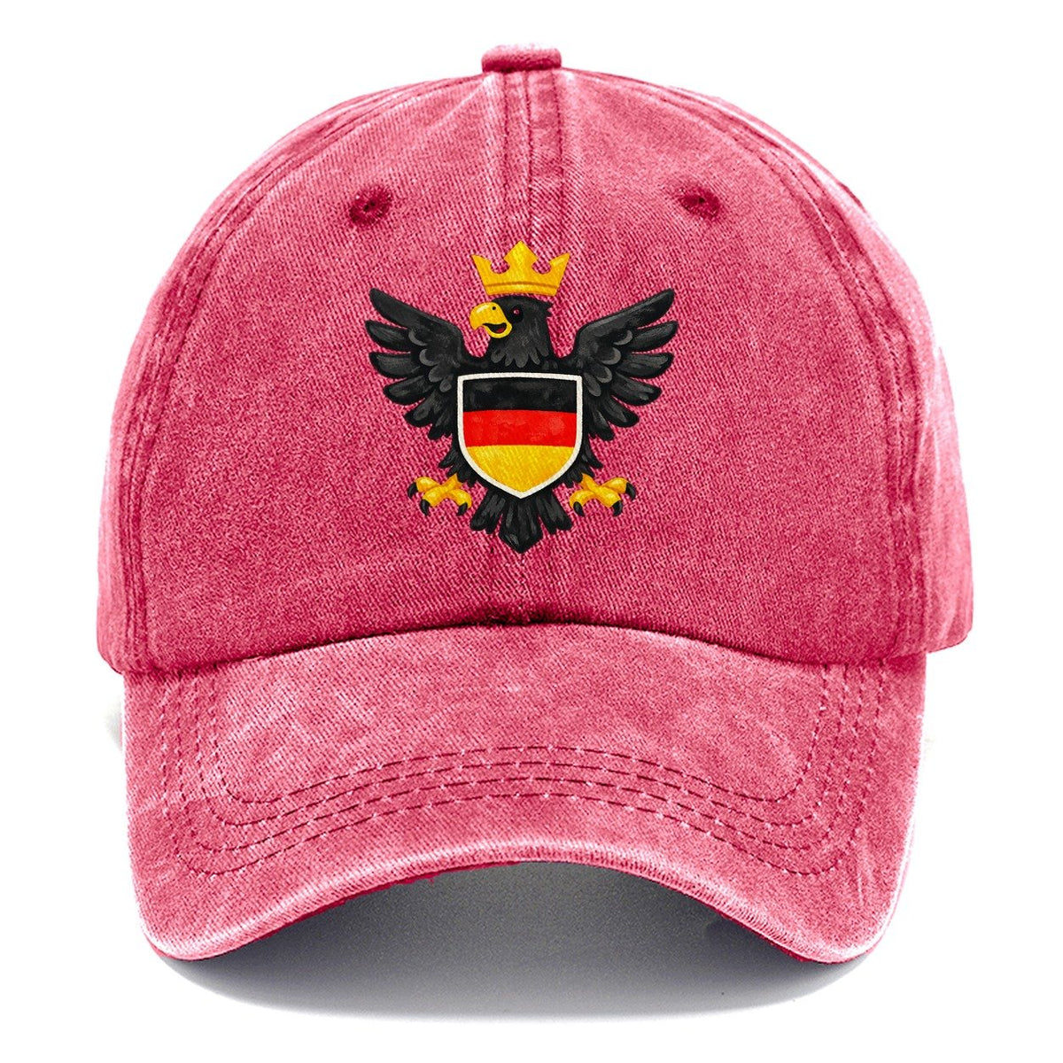 Crowned Black Eagle Flag Shield Classic Cap – Pomegranate Blush