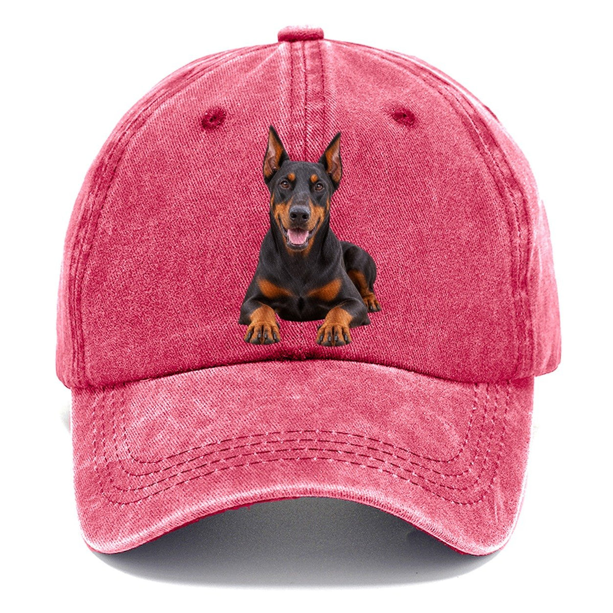 Doberman Pinscher Lying Down Top Breeds Classic Cap – Pomegranate Blush