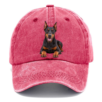 Doberman Pinscher Lying Down Top Breeds Classic Cap – Pomegranate Blush