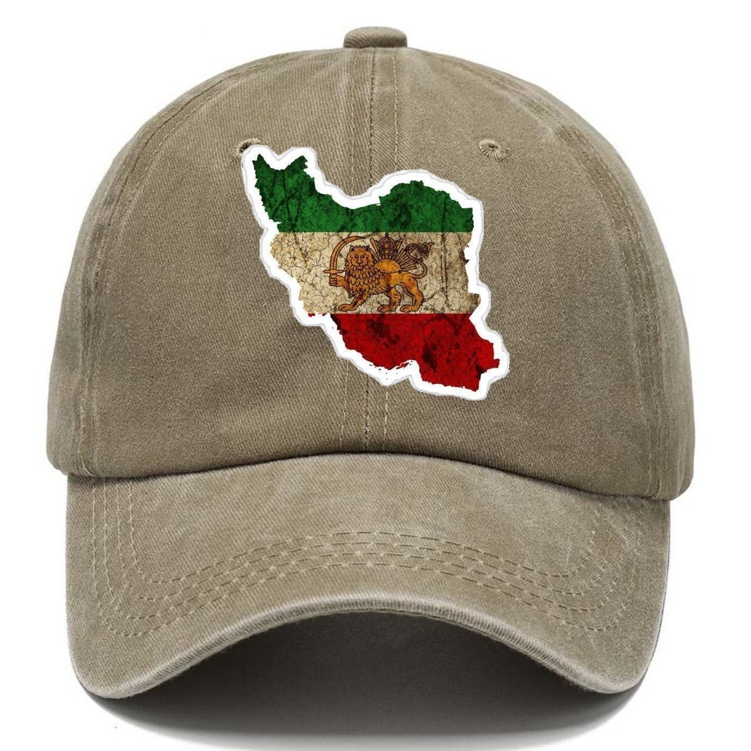 Iran Map Sticker Classic Cap – Warm Sand