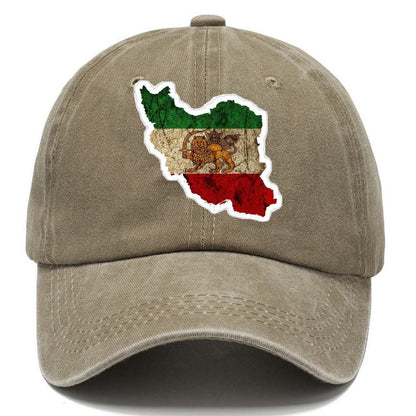 Iran Map Sticker Classic Cap – Warm Sand