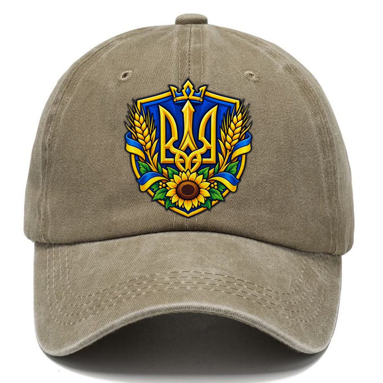 Ukraine Heraldic Crest Country Logos Classic Cap – Warm Sand