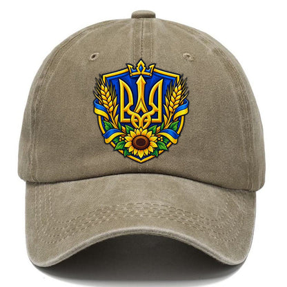 Ukraine Heraldic Crest Country Logos Classic Cap – Warm Sand