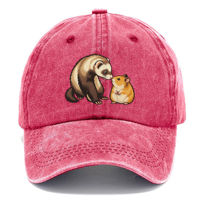 Ferret And Hamster Hello Small Pet Logos Classic Cap – Pomegranate Blush
