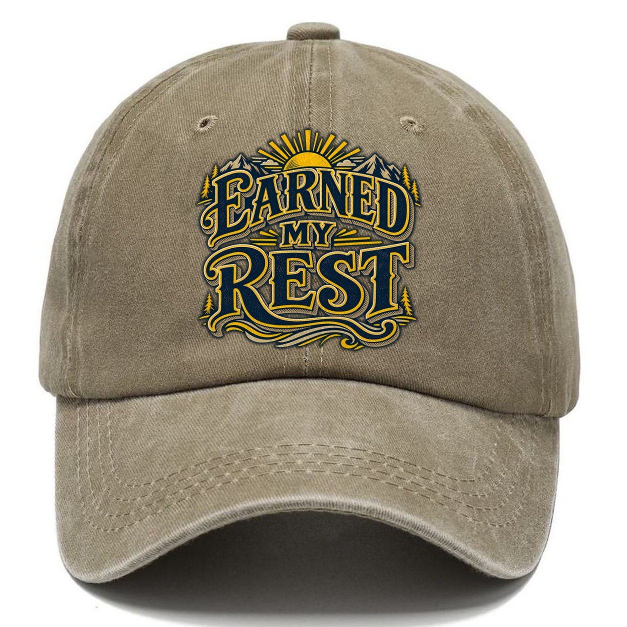 Earned My Rest Retired Living Classic Cap – Warm Sand