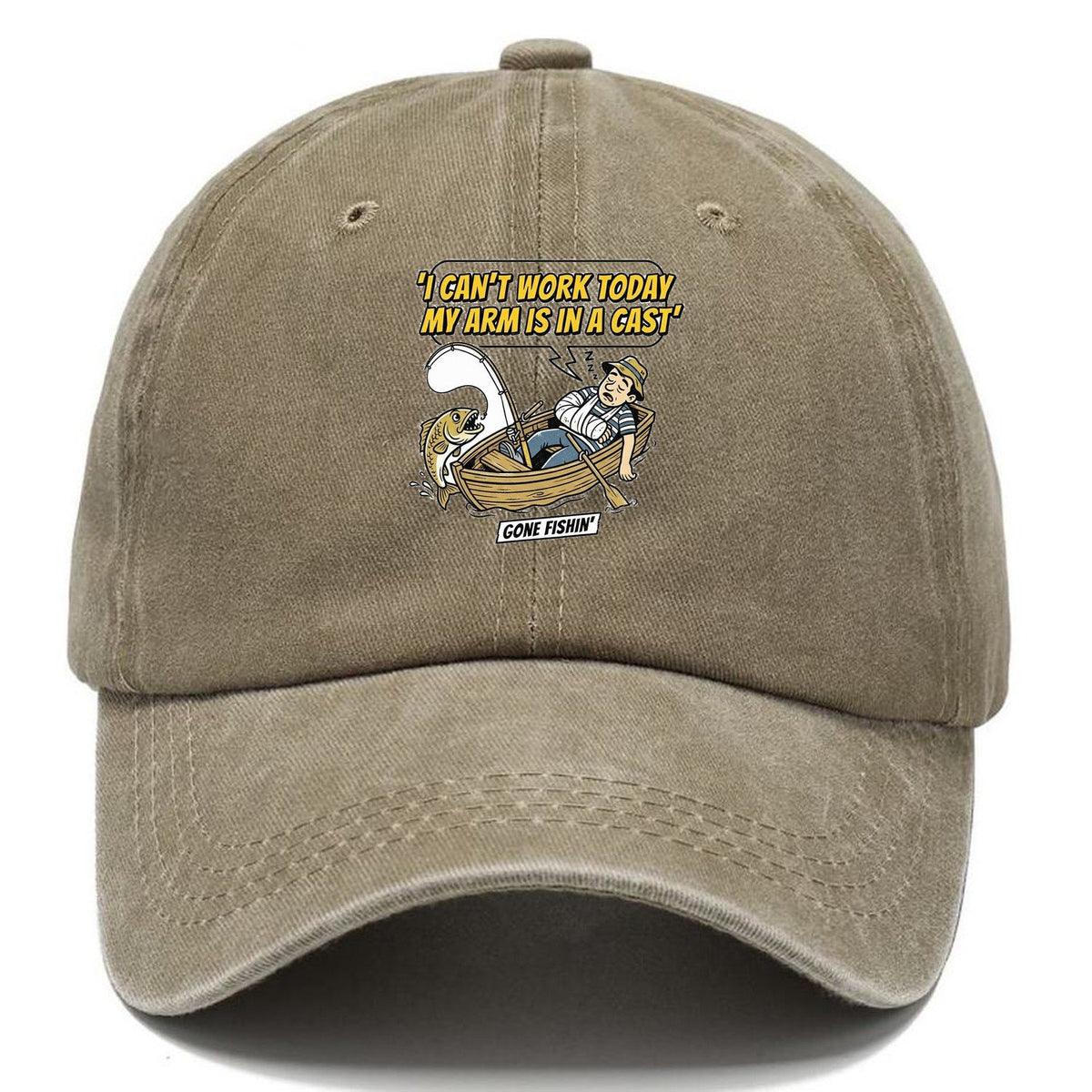 I Cant Work Today My Arm Is In A Cast Classic Cap – Warm Sand