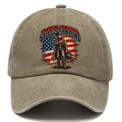 Old Glory Old Bones Still Standing Old Man Strong Classic Cap – Warm Sand