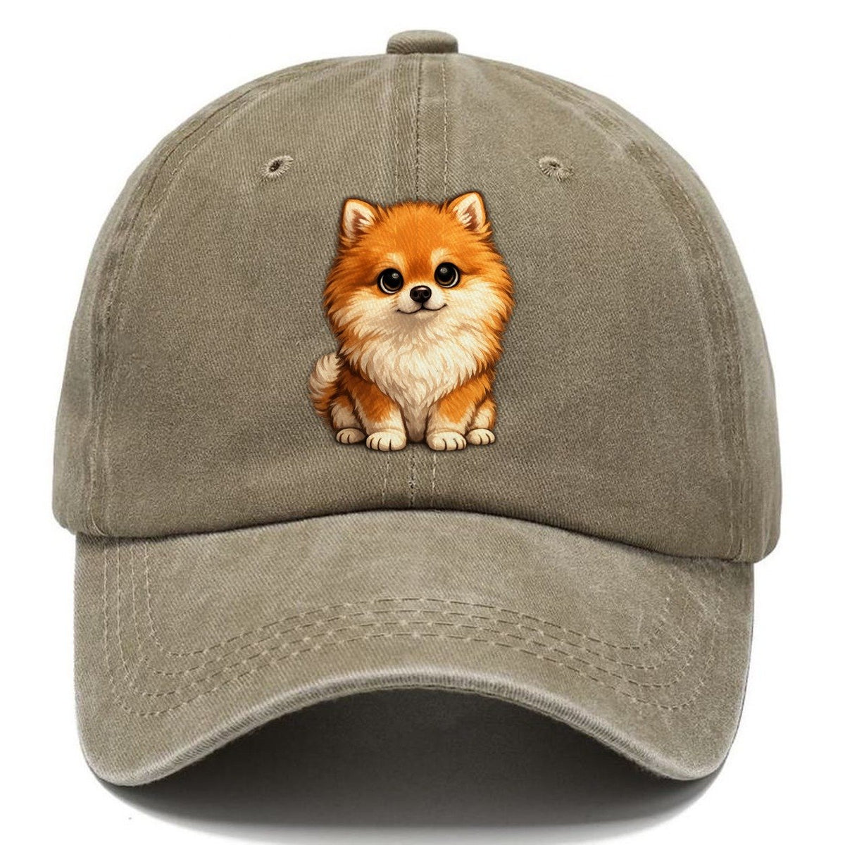 Pomeranian Sitting Sweetheart Classic Cap – Warm Sand
