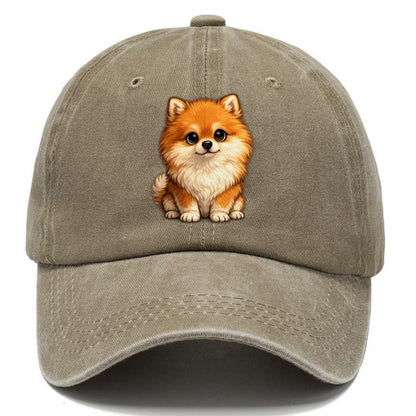 Pomeranian Sitting Sweetheart Classic Cap – Warm Sand