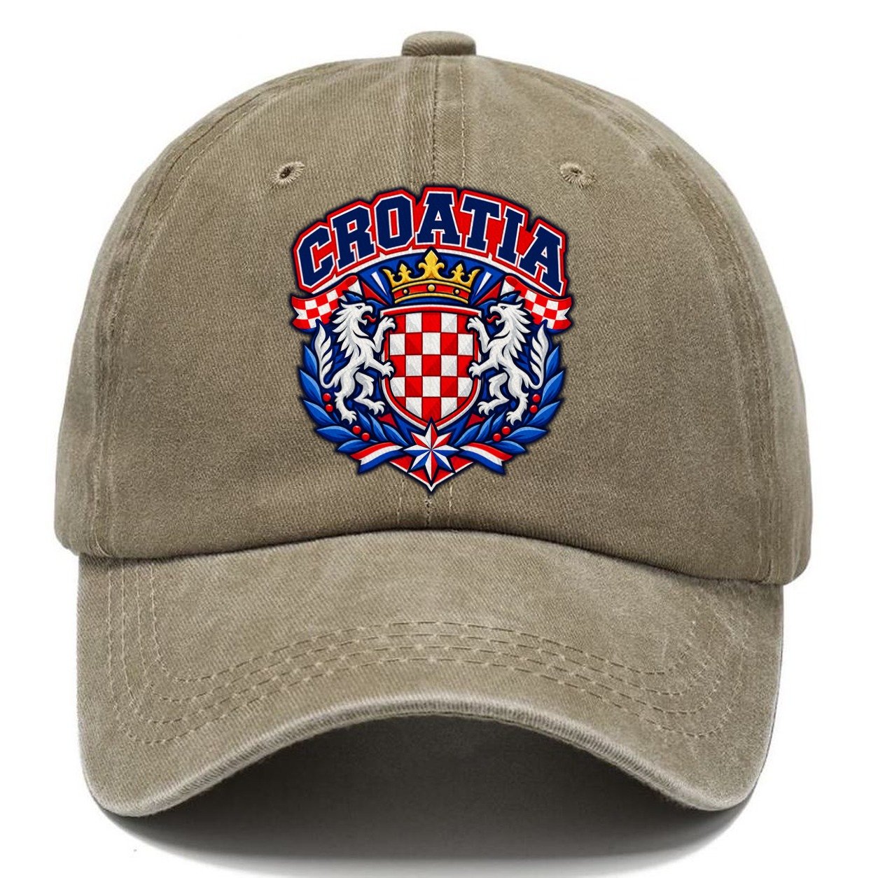 Croatia Retro Badge Country Logos Classic Cap – Warm Sand
