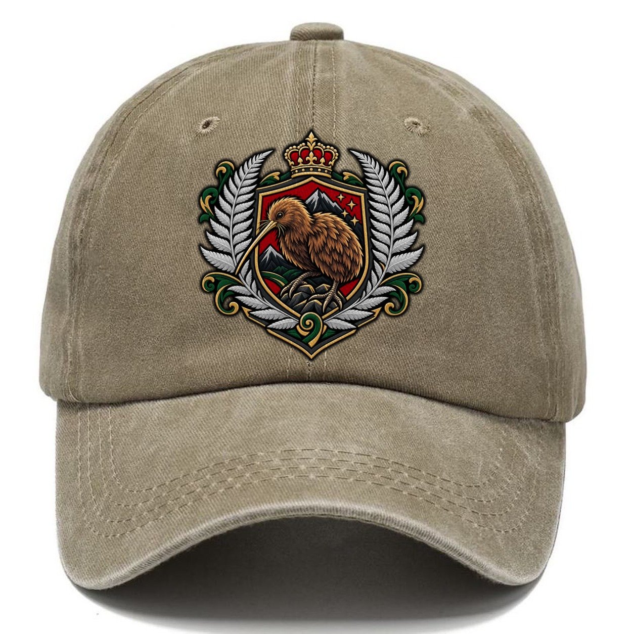 New Zealand Heraldic Crest Country Logos Classic Cap – Warm Sand