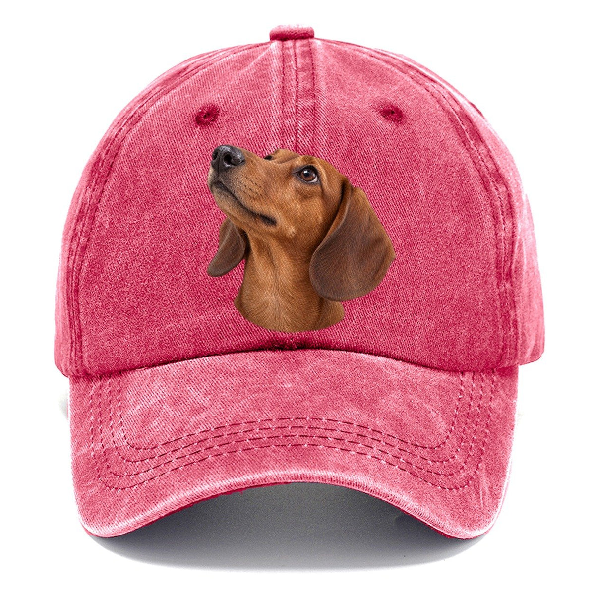 Dachshund Upturned Nose Character Club Classic Cap – Pomegranate Blush