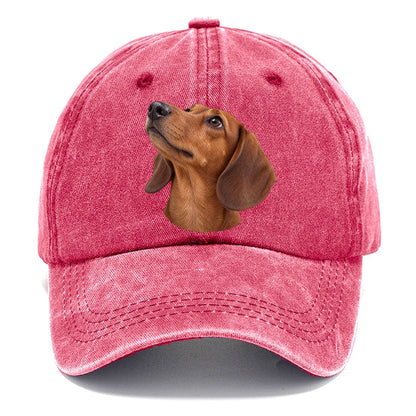 Dachshund Upturned Nose Character Club Classic Cap – Pomegranate Blush