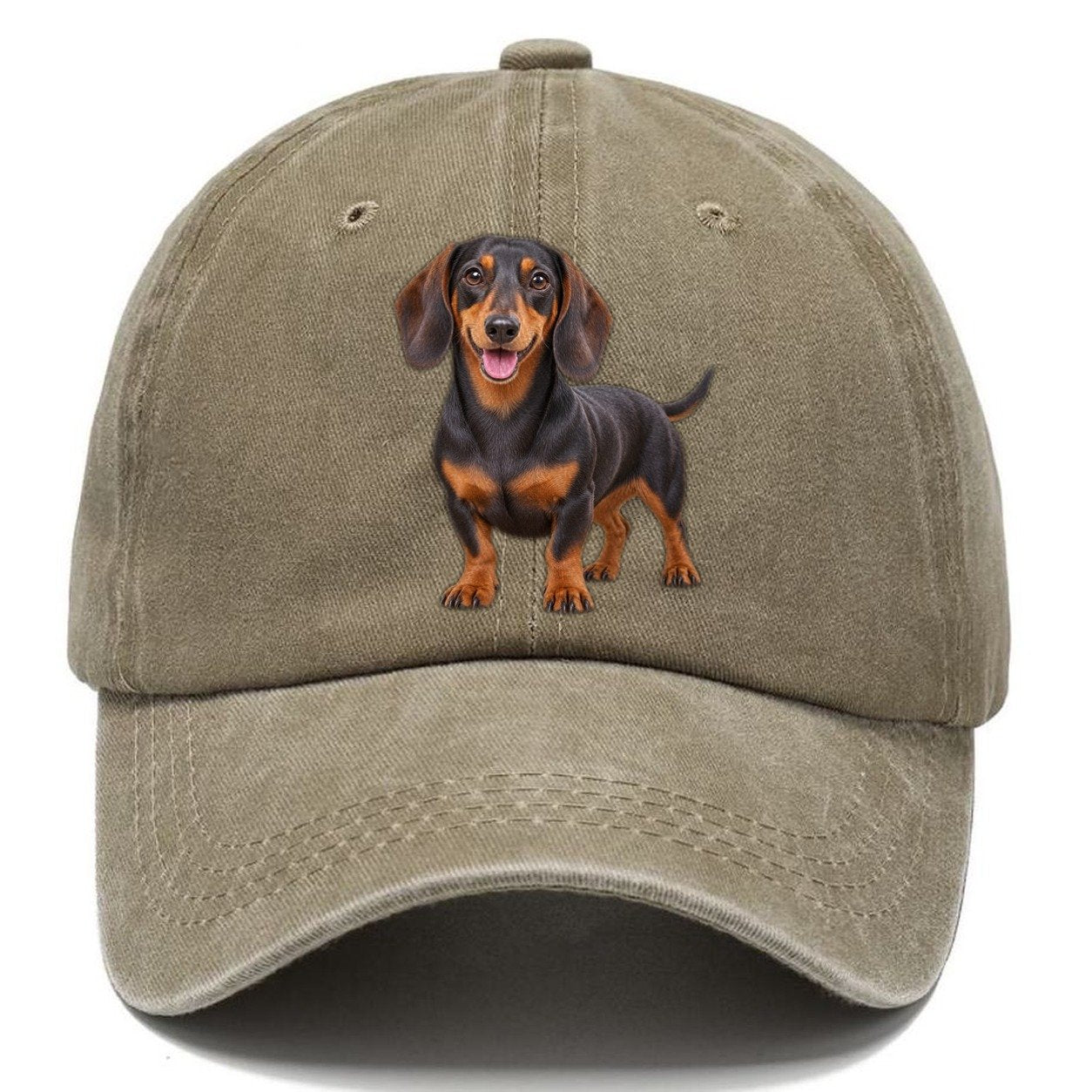 Dachshund Standing Top Breeds Classic Cap – Warm Sand