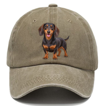 Dachshund Standing Top Breeds Classic Cap – Warm Sand
