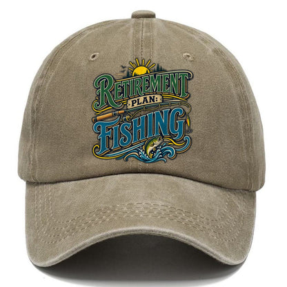Retirement Plan Fishing Retired Living Classic Cap – Warm Sand