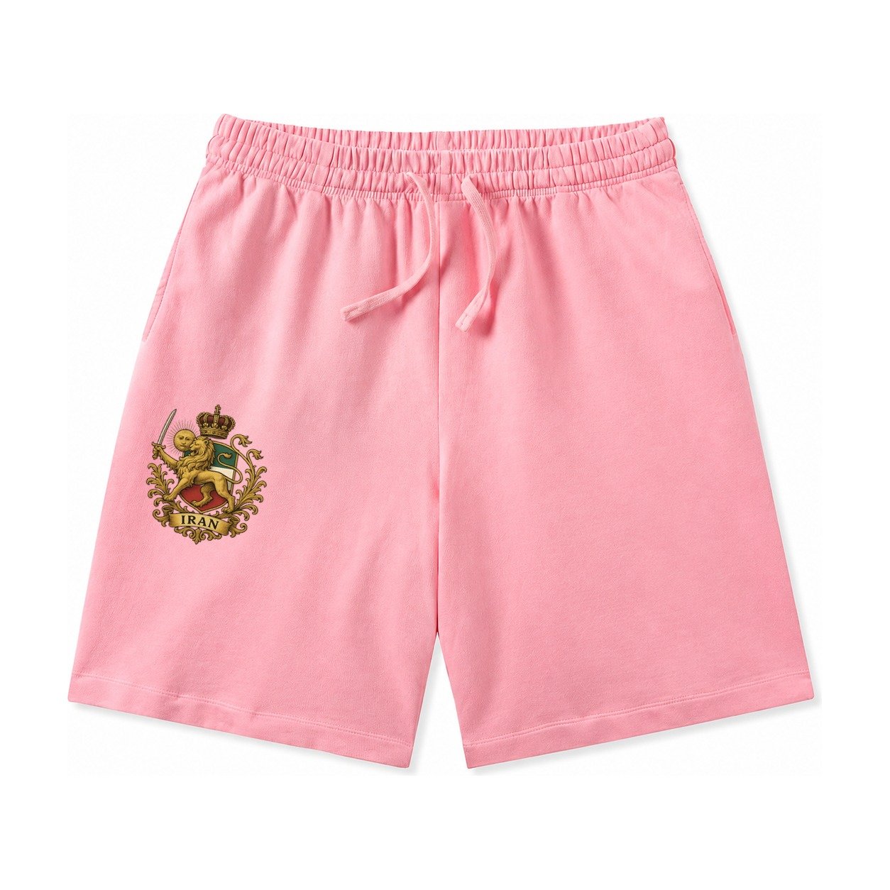 Royal Iran Coat Of Arms Washed Shorts – Pink