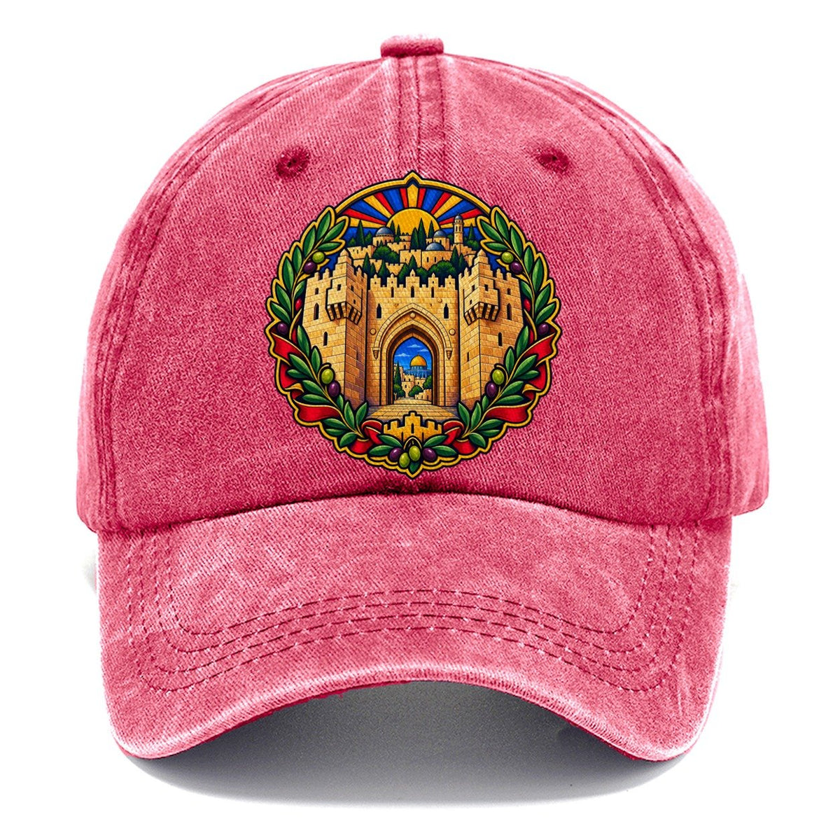 Damascus Gate Arch Jerusalem Classic Cap – Pomegranate Blush