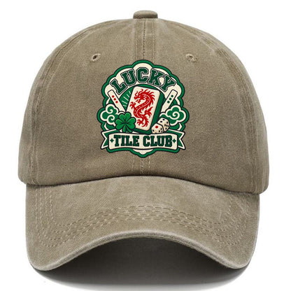 Lucky Tile Club Mahjong Game Night Classic Cap – Warm Sand