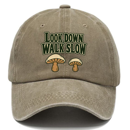Look Down Walk Slow Foraging And Mycology Classic Cap – Warm Sand