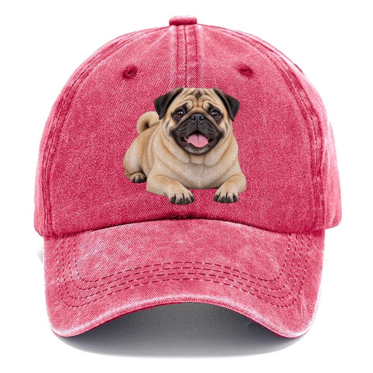 Pug Lying Down Top Breeds Classic Cap – Pomegranate Blush