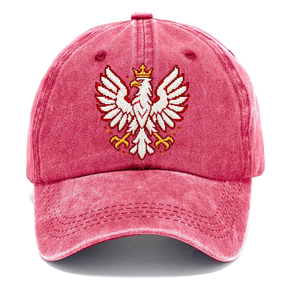 Poland White Eagle Pixel Art Classic Cap – Pomegranate Blush